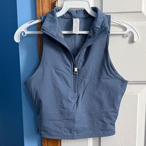 Women's Blue Zip-Up Tank Top